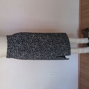 Animal Print,Black & White knit pencil skirt, Grunge, Punk